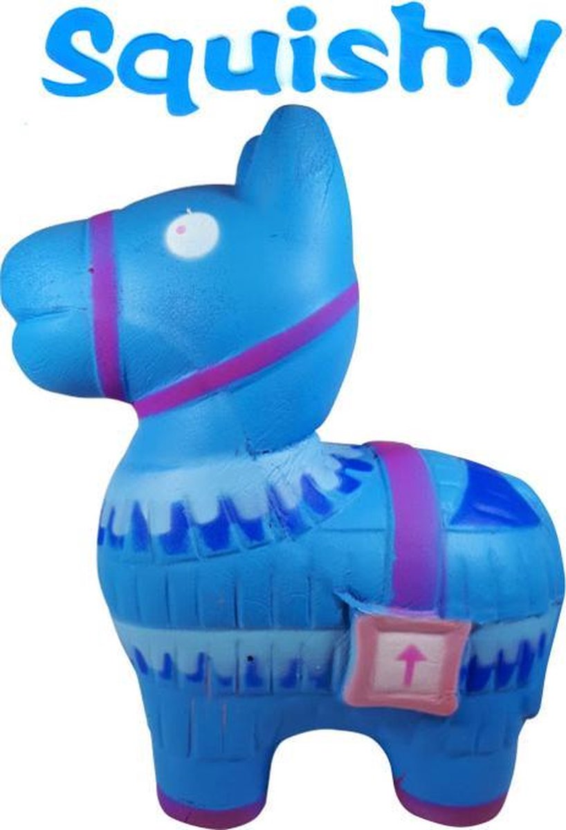 Squishy Figuurtje Fortnite Lama (Blauw) 15 cm | Squishies Sqeezy Squeezy Pop it Fidget | Speelgoed voor kinderen | Stressbal Anti-Stress |