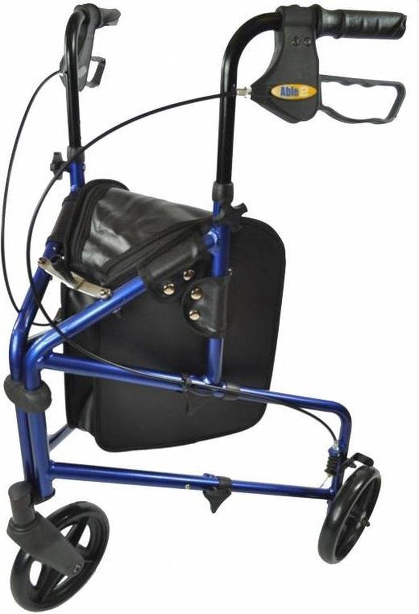 Rollator van aluminium met 3 wielen blauw