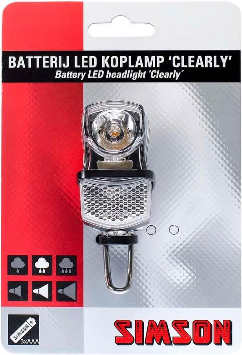Simson Batterij Voorvork LED koplamp 'Clearly'