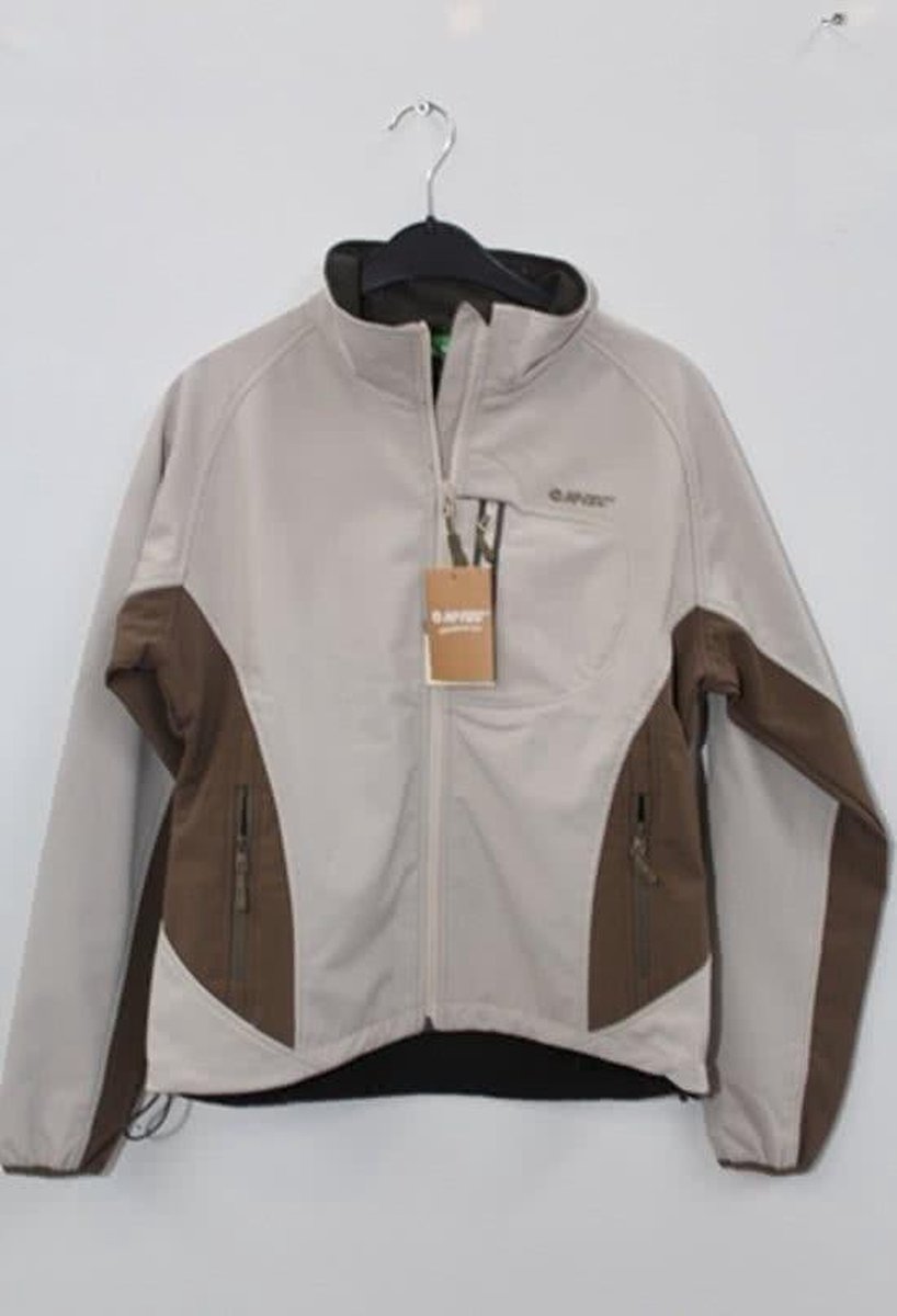 SOFTSHELL DAMES OUTDOORJACK | MOUNTAIN MISTY® | 100% WIND&WATER DICHT | KLEUR: BEIGE-BRUIN | MAAT M