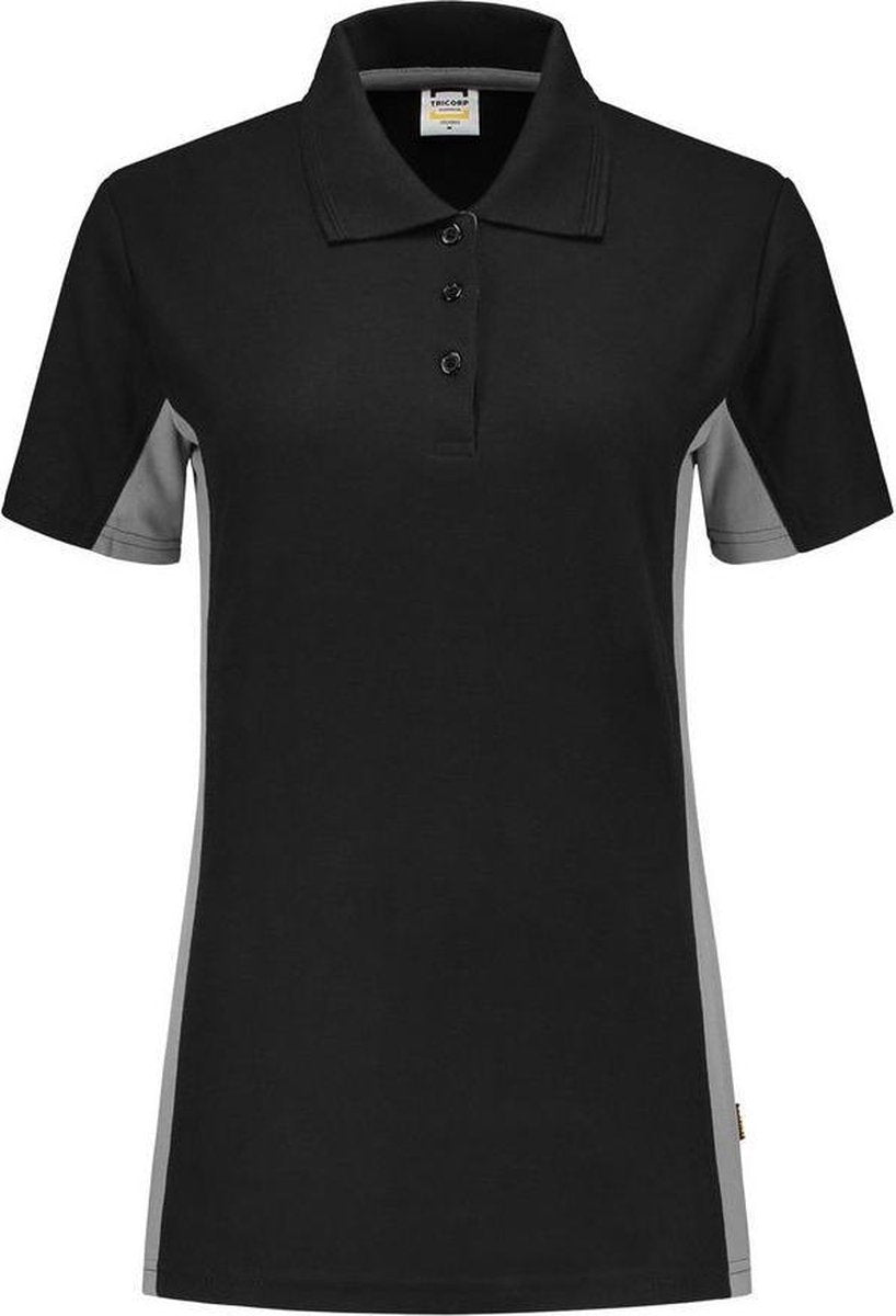 Tricorp poloshirt bi-color dames - 202003 - zwart / grijs - maat XXL
