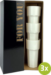 3x Cocktailglas Orlando wit 34cl cadeauset | Onbreekbare kunststof / plastic drinkglazen