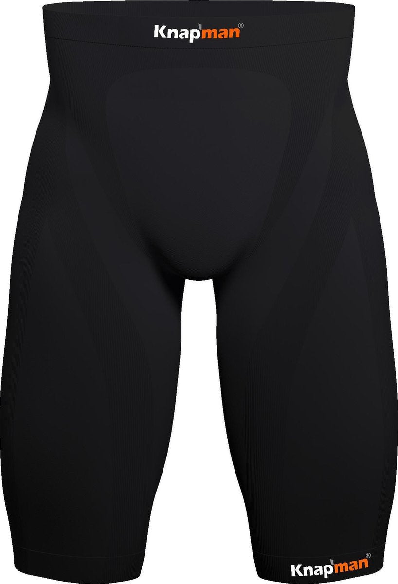 Knapman Zoned Compression Short 25% Zwart | Compressiebroek (Slidingbroek) voor Heren | Maat XS