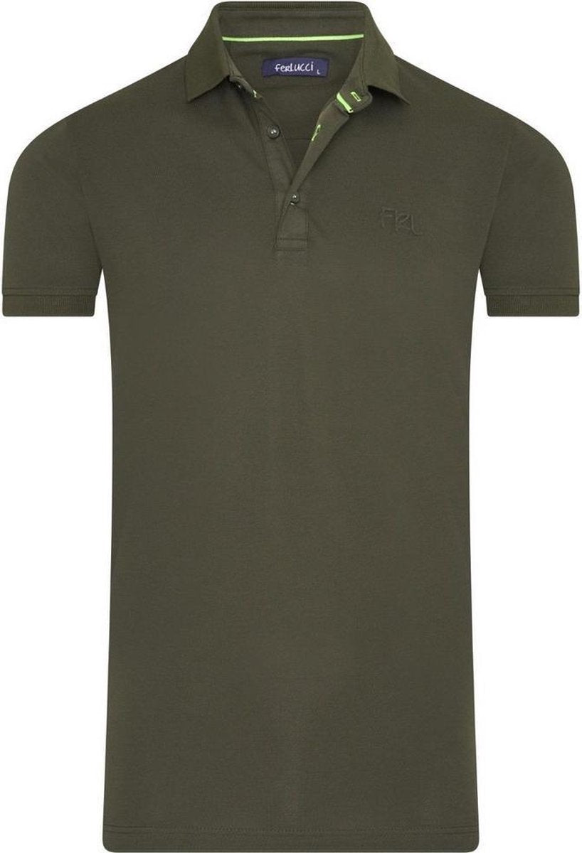 Ferlucci - Exclusieve Heren Polo - Stretch - Model Garda - Army