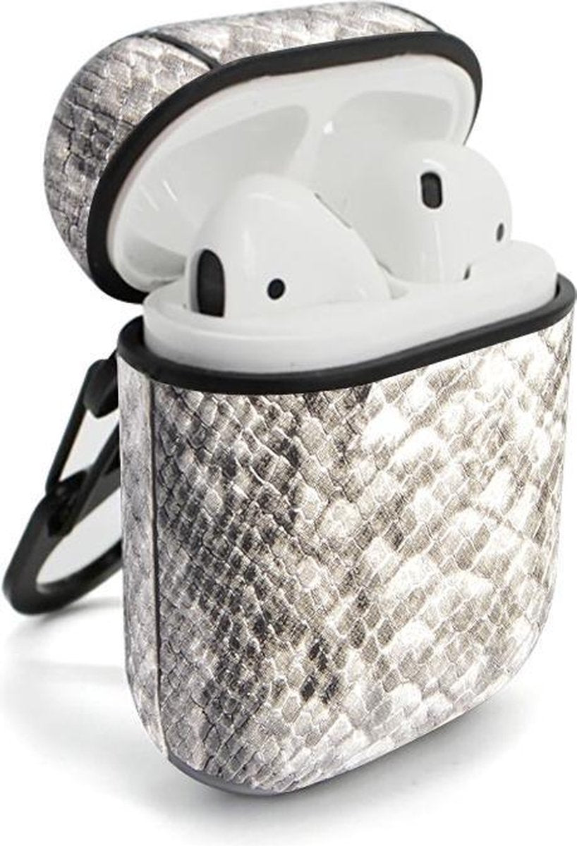 Bescherm hoesje Airpods Snake white- Geschikt voor Airpods - AirPods cover case hoesje