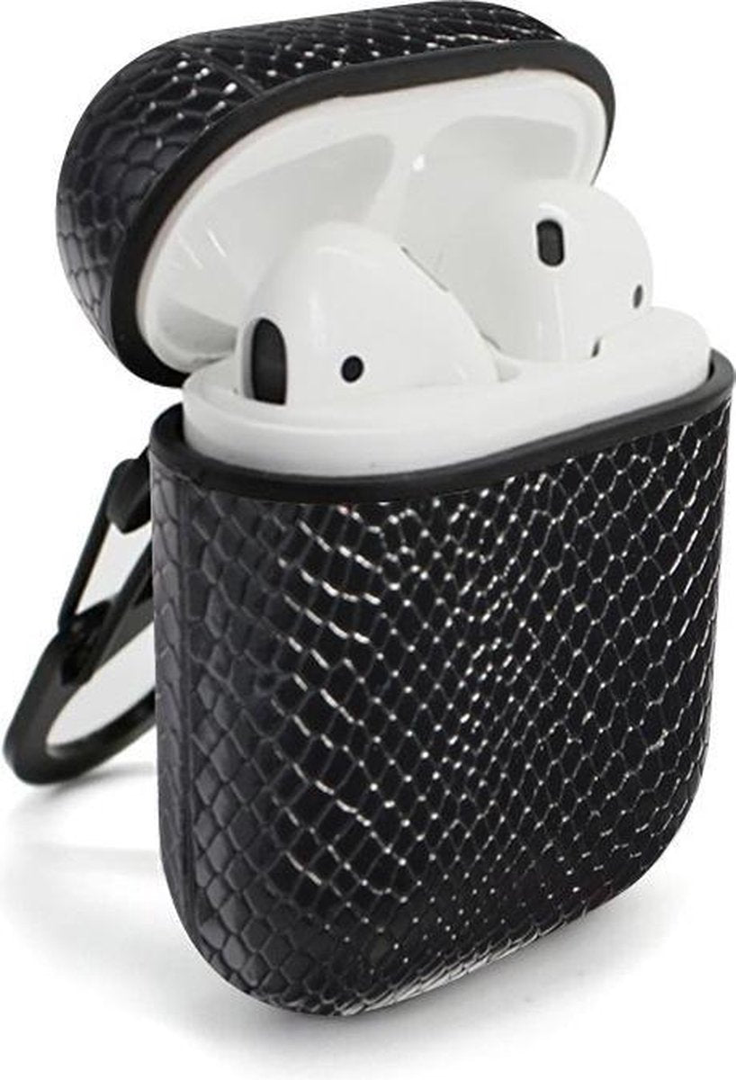 Bescherm hoesje AirPods snake black - bescherm case zwarte slang - voor AirPods 1 & 2