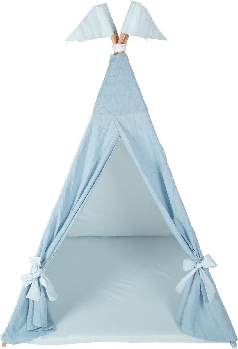 Tipi tent BLUE met speelmat blauw