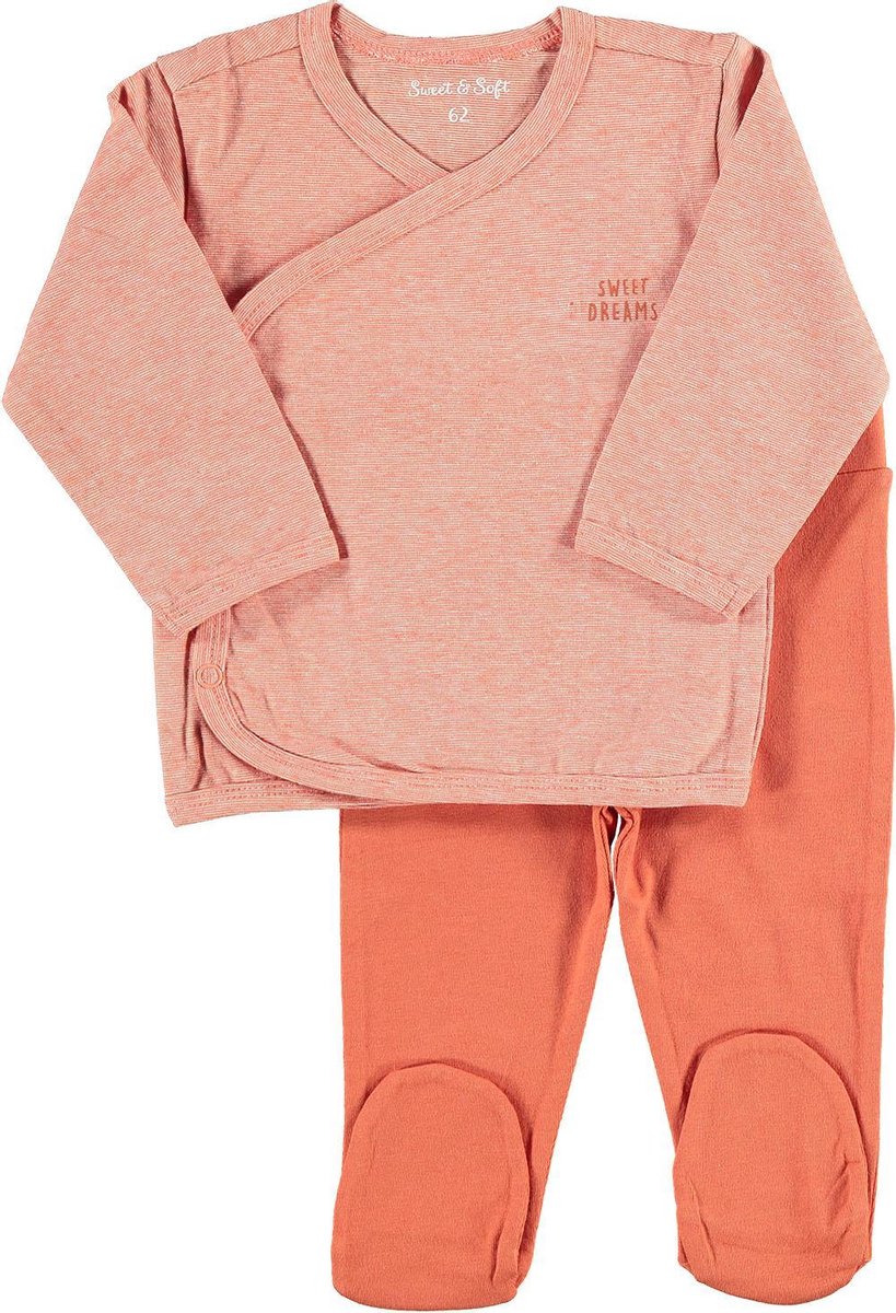 Zeeman new born vest met broek - biologisch katoen - oranje - maat 62