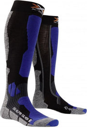 Skisokken X-Socks Alpin Silver Black/Cobalt-Blue – Unisex Maat 35-38