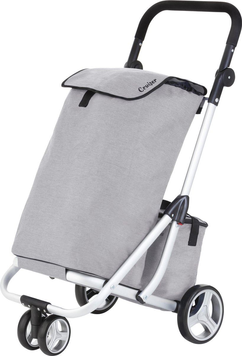 ShoppingCruiser® ‘3-Wheel’ Boodschappentrolley | Boodschappenwagen met koeltas |Afneembare boodschappentas | Waterafstotend | Rem | Grijs