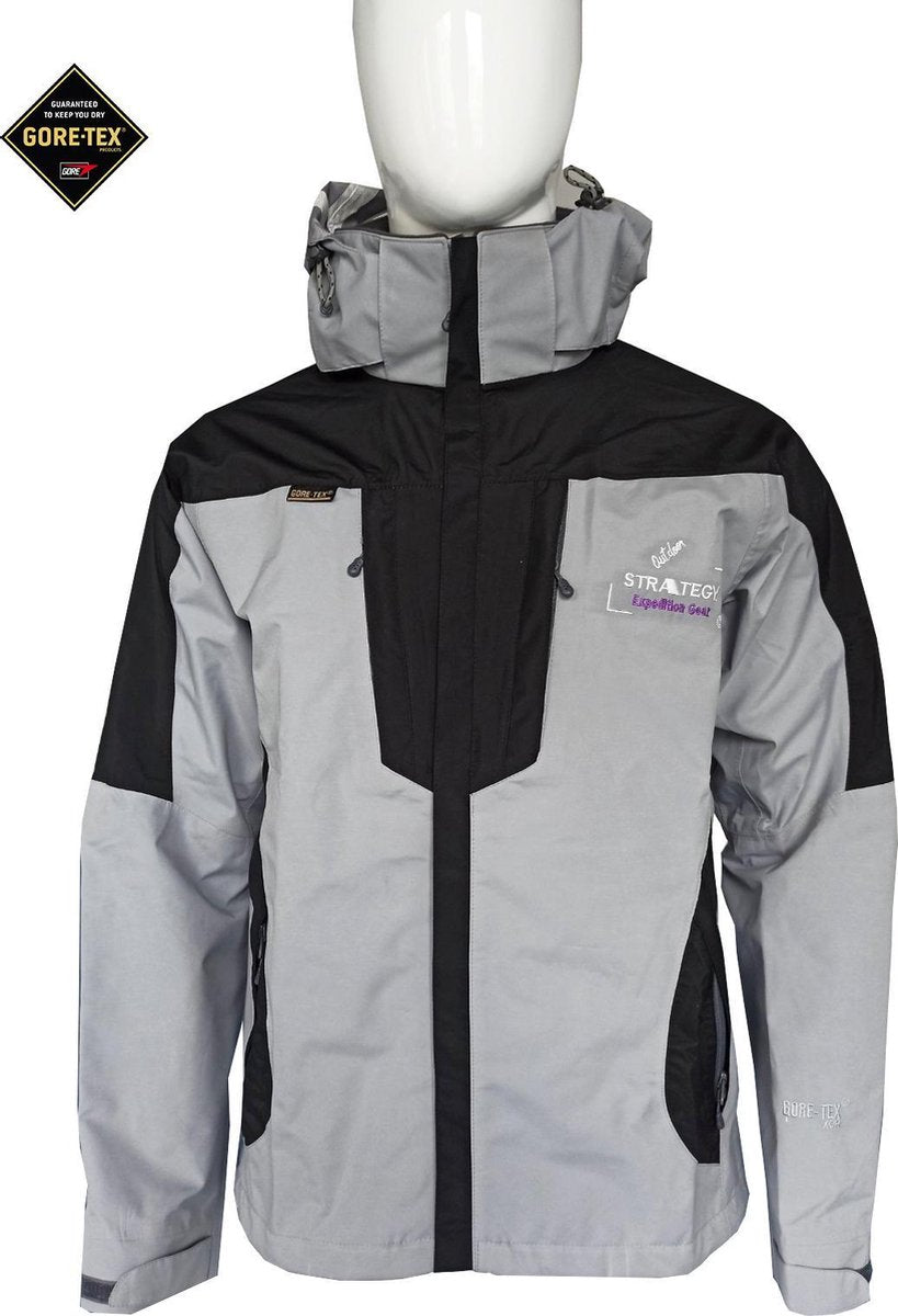 Gore-Tex® Outdoor-strategy jas 100% waterdicht ademend en warm outer shell regenjas zwart XL