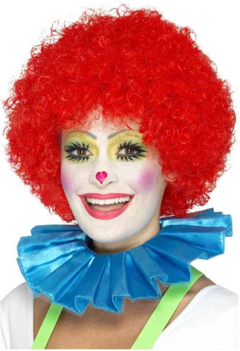 Blauwe clown kraag voor volwassenen - Verkleedattribuut