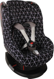 Ukje Hoes voor Maxi-Cosi Tobi - Perfecte pasvorm - Zwart geometrisch