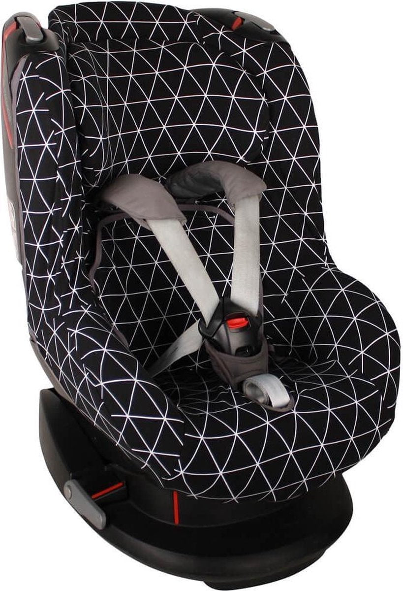 Ukje Hoes voor Maxi-Cosi Tobi - Perfecte pasvorm - Zwart geometrisch