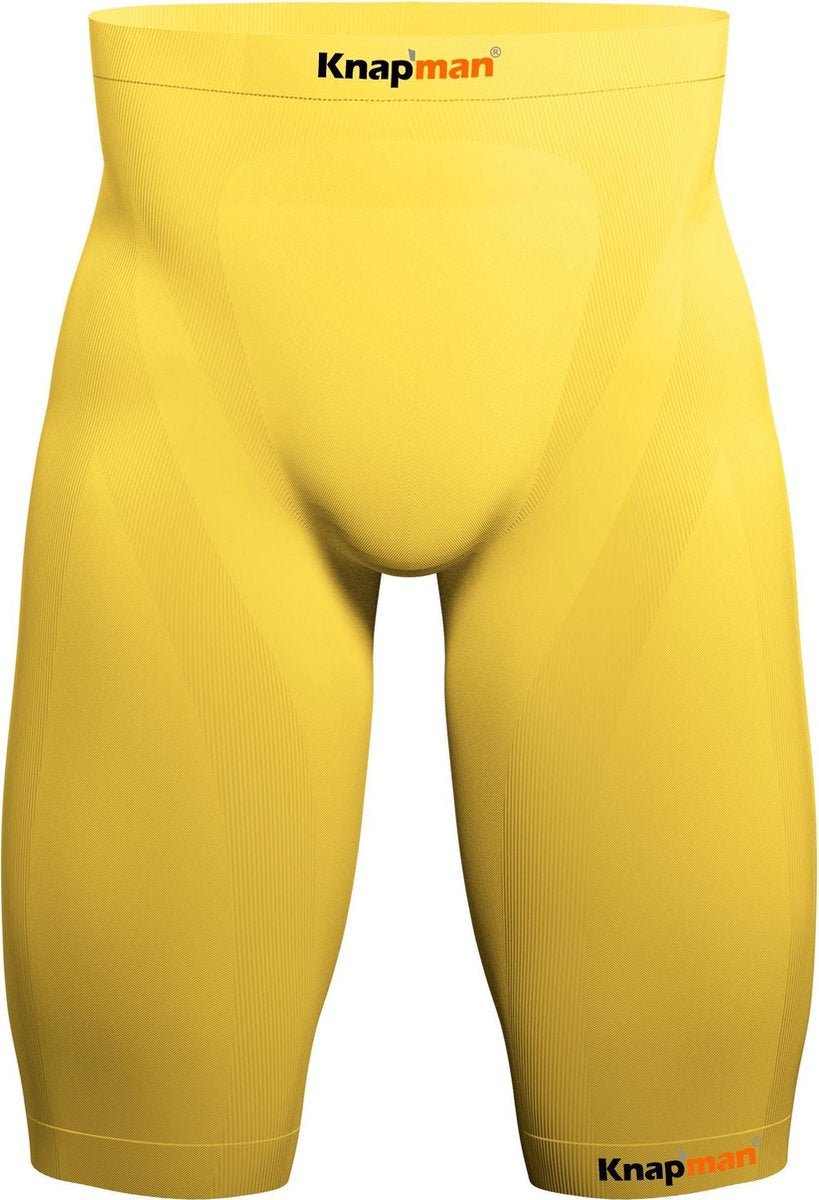 Knapman Zoned Compression Short 45% Geel | Compressiebroek (Liesbroek) voor Heren | Maat XXL