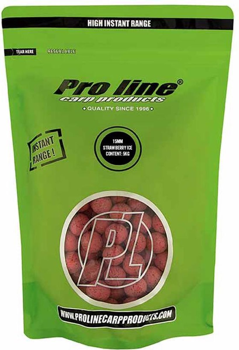 Pro Line Strawberry Ice - Boilie - 15mm - 5kg - Rood