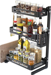 TDR - Multifunctioneel Staande Keukenrek of multifunctioneel organiser - 3 laags - Zwart