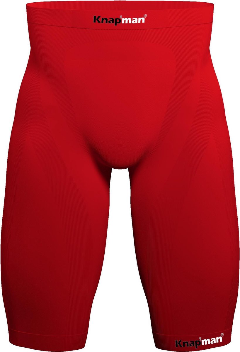 Knapman Zoned 45% Compressie Short Heren Sportbroek - Maat M  - Mannen - rood