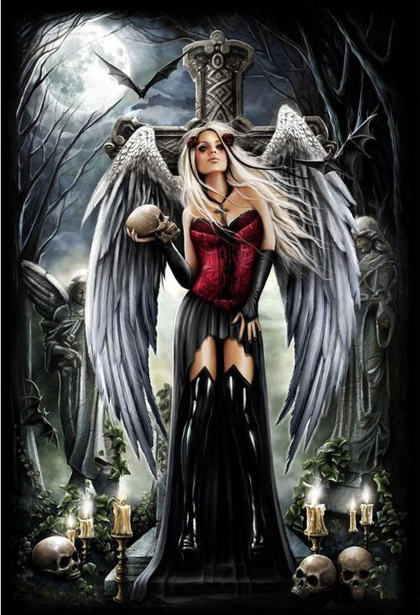 Diamond Painting Volwassenen groot-  'Angel of Death' -  Engel van de Dood - 60x90 cm (Volledige Bedekking) - Inclusief Premium Tools
