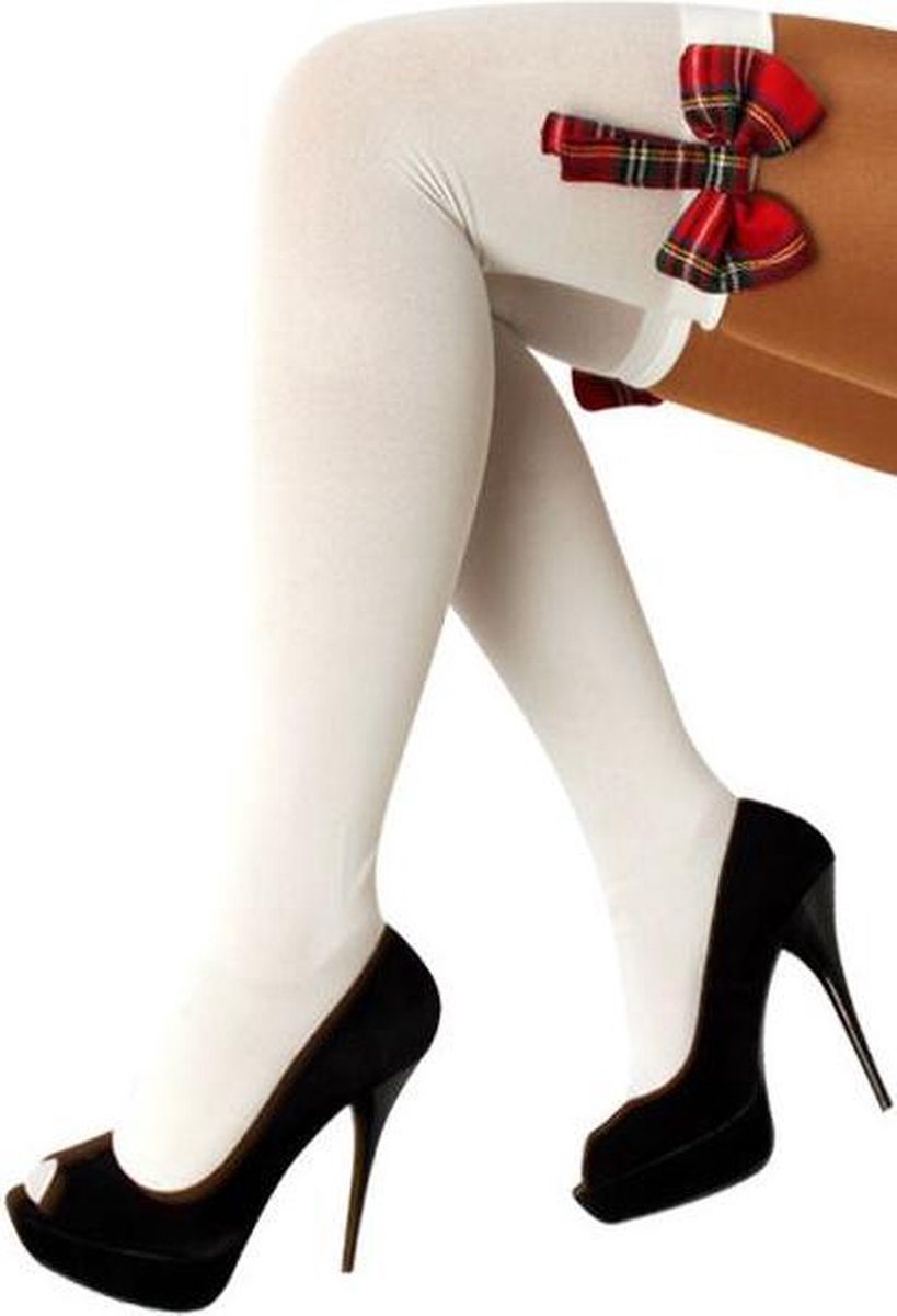 Witte kousen scottie hotti one size