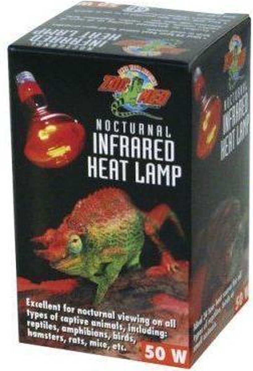 Zoomed terrarium verlichting Nocturnal red infrared heat lamp 50 w.