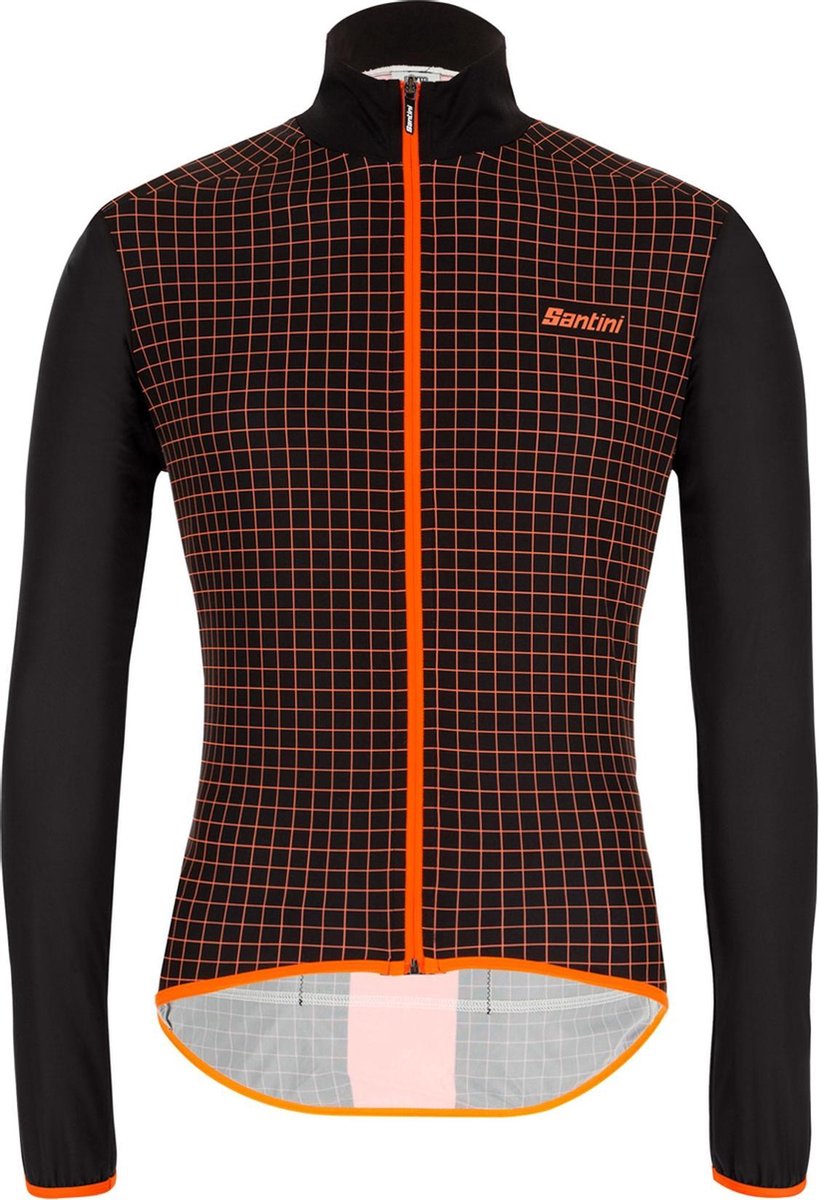 Santini Fietsjack - Maat M  - Mannen - zwart/oranje