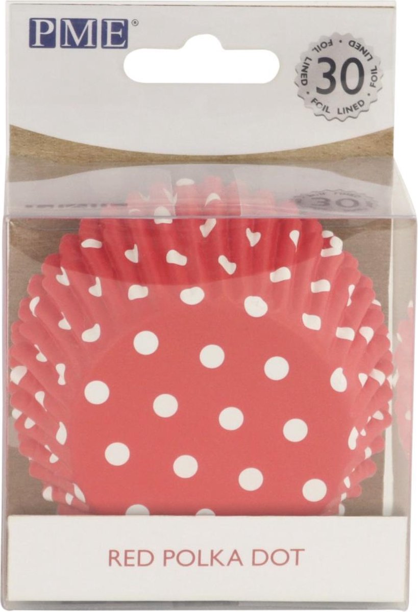 PME - Cupcakevormpjes - Polka Dot Rood - pk/30