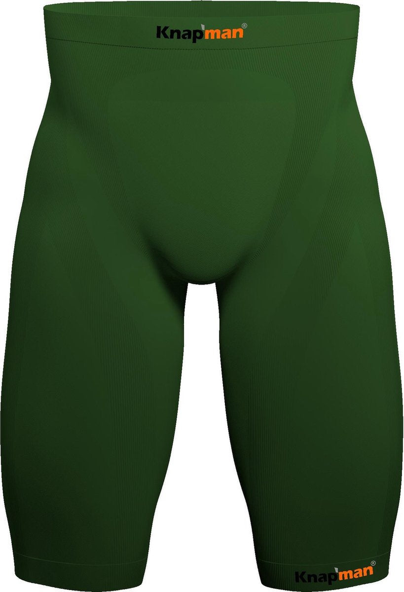 Knapman Zoned Compression Short 45% Groen | Compressiebroek (Liesbroek) voor Heren | Maat L