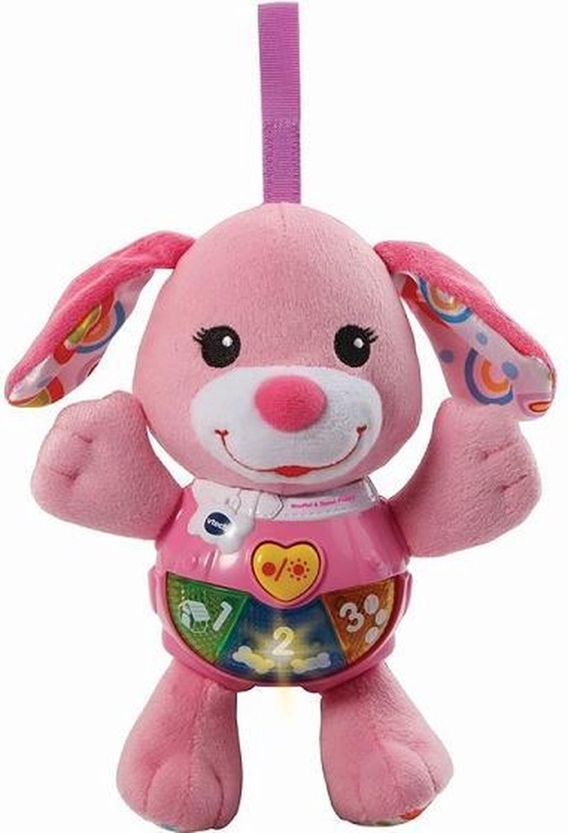 VTech Baby Knuffel & Speel Puppy Roze - Interactief Knuffeltje