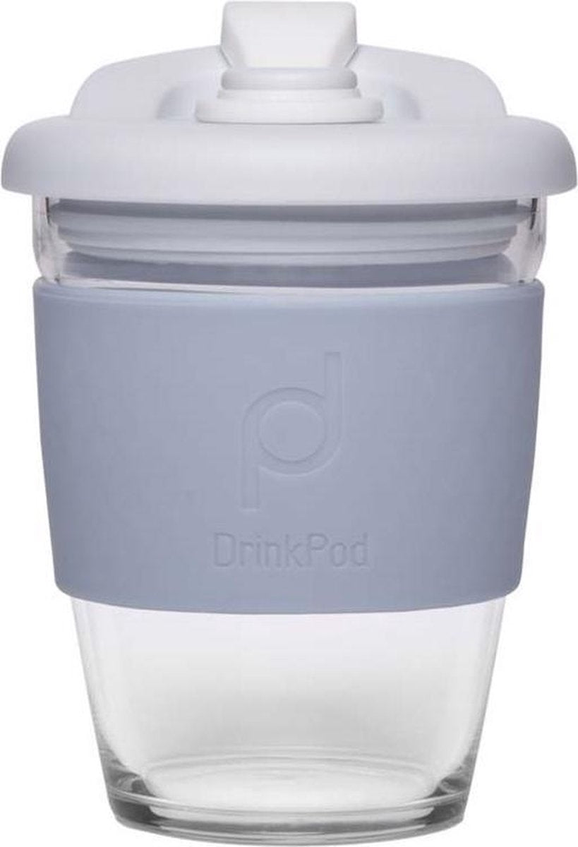 Herbruikbare Koffiebeker - 340ml -  Winter White - Glas - Pioneer