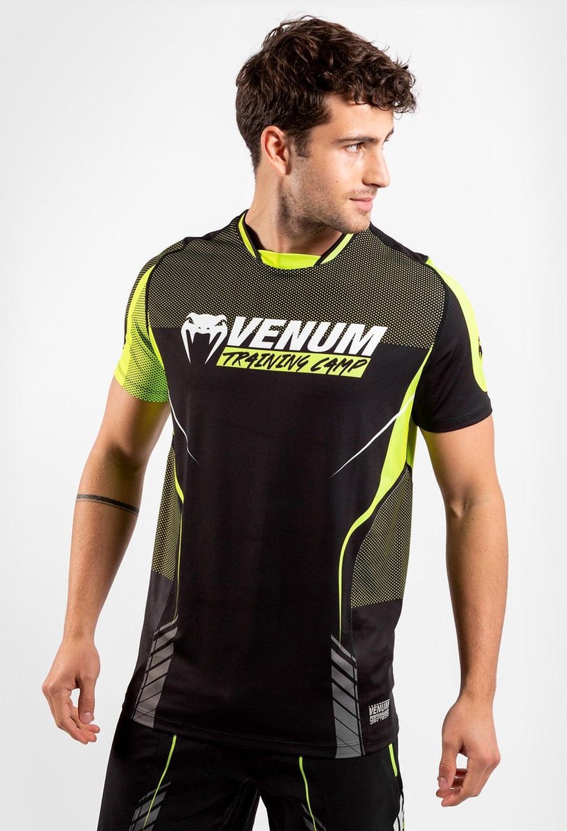 Venum Training Camp 3.0 Dry Tech T-shirt Zwart Geel maat M