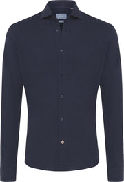 Jason | Overhemd gebreid navy
