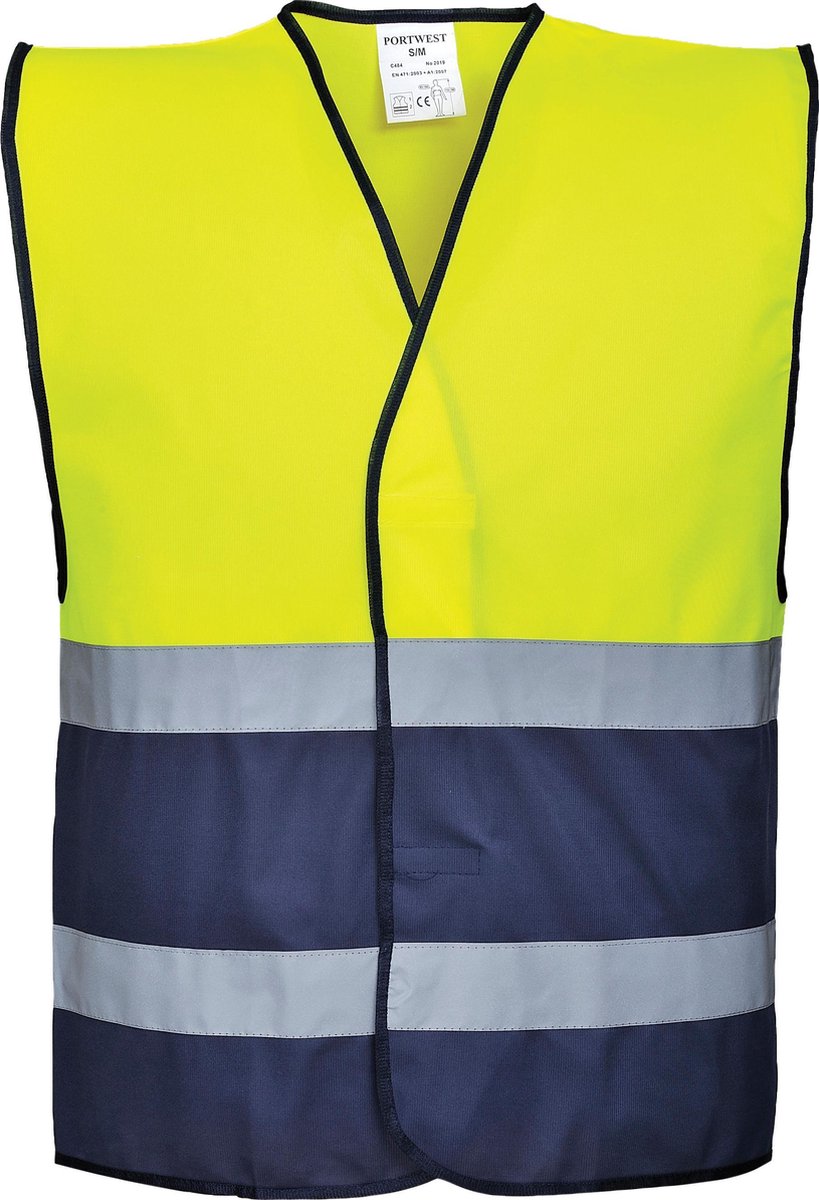 Veiligheidsvest Geel / Marine Blauw Maat S/M