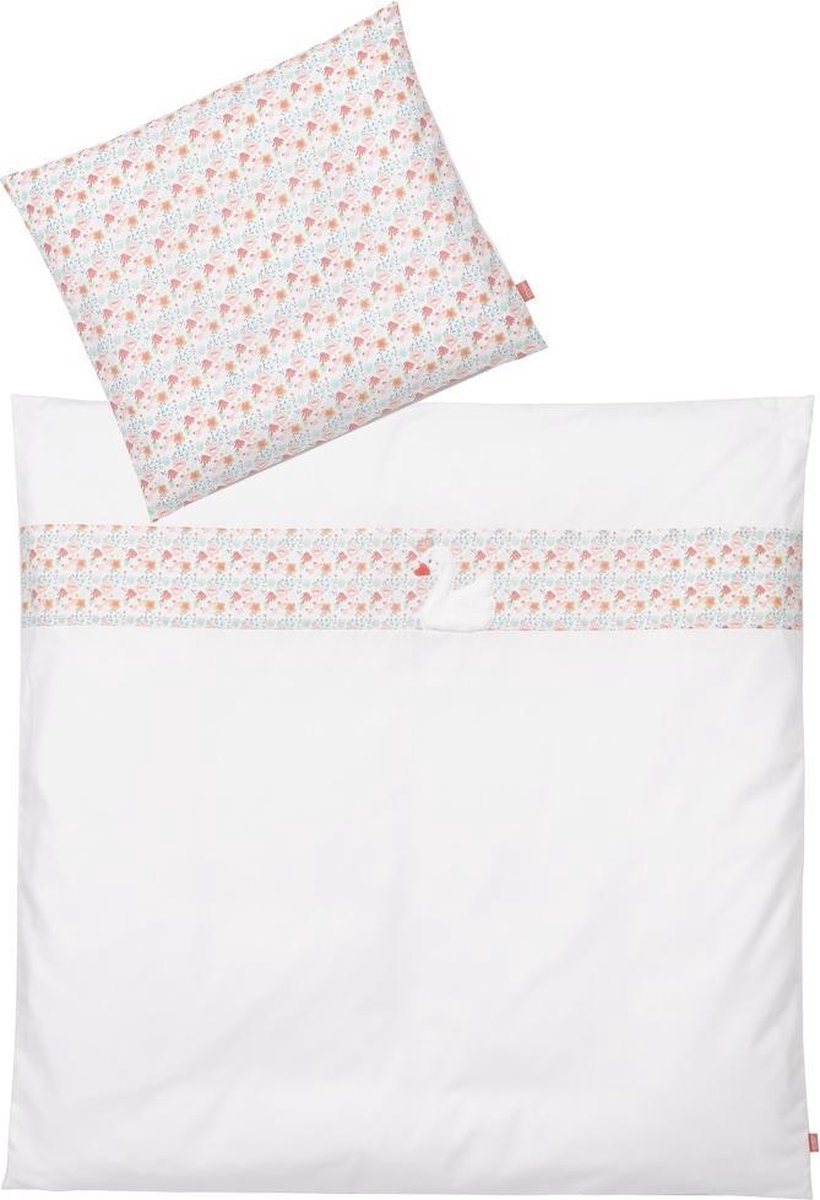 Fehn Dekbedset Zwaan 80 X 80 Cm Wit