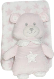 Interbaby Babydeken En Knuffel Beer 80 X 110 Cm Pluche Roze
