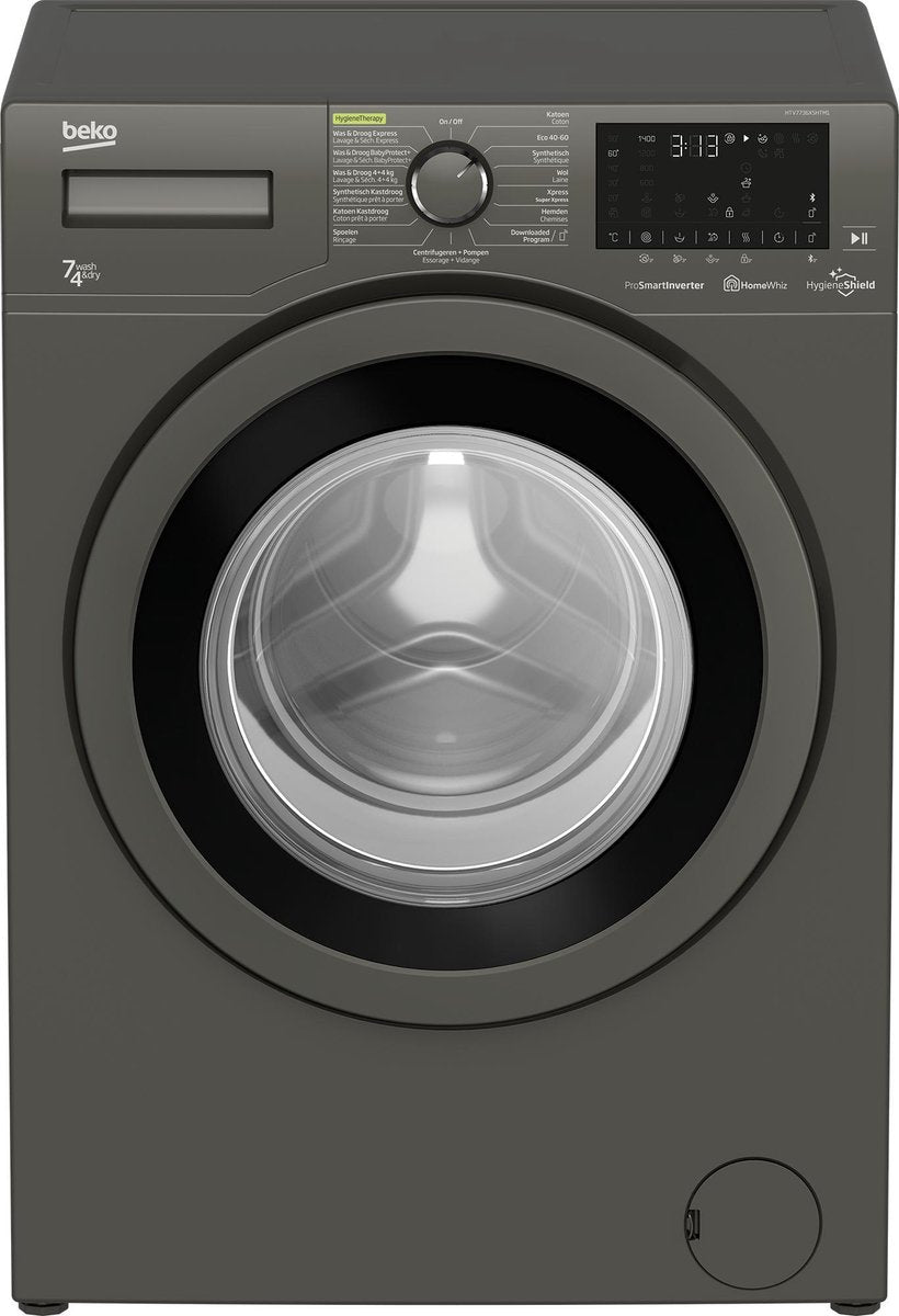 Beko HTV7736XSHTM1 Was-droogcombinatie Vrijstaand Voorbelading Grijs D