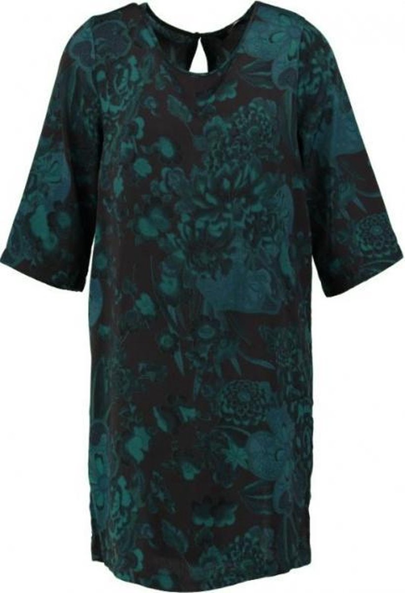 Only polyester jurkje 3/4 mouw blauw groen valt ruim - Maat  36