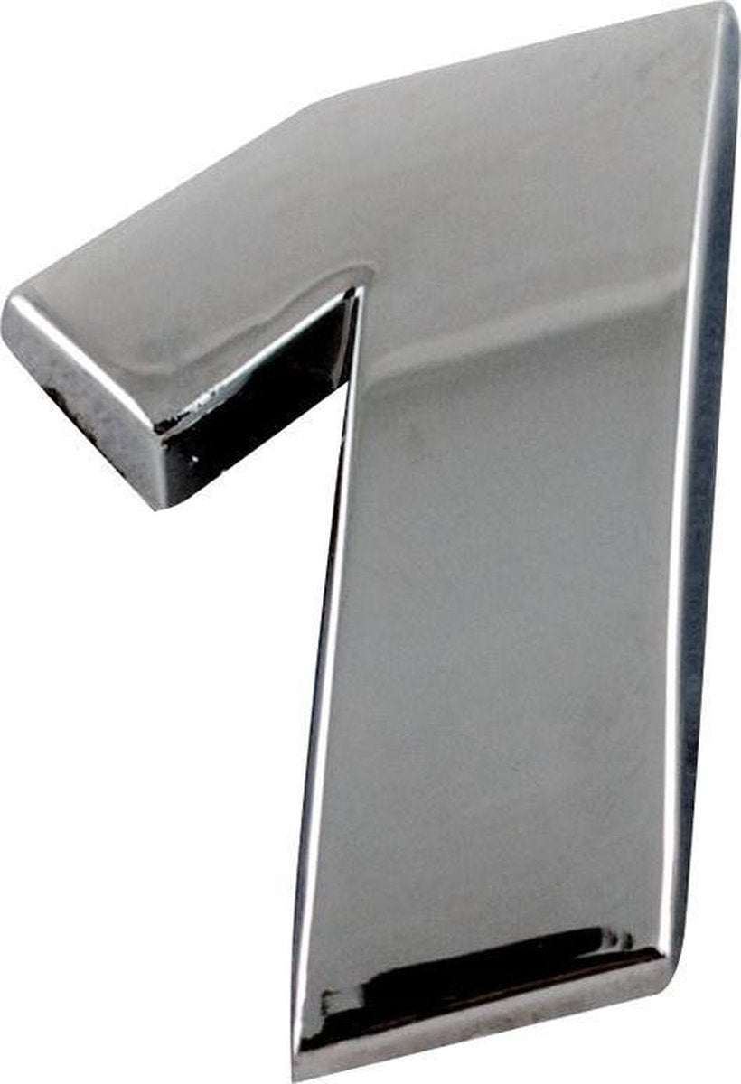 Sumex Plakcijfer 1 Chroom 25 X 15 Mm Per Stuk