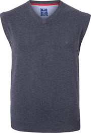 Redmond heren spencer katoen - V-hals - antraciet -  Maat XXXL