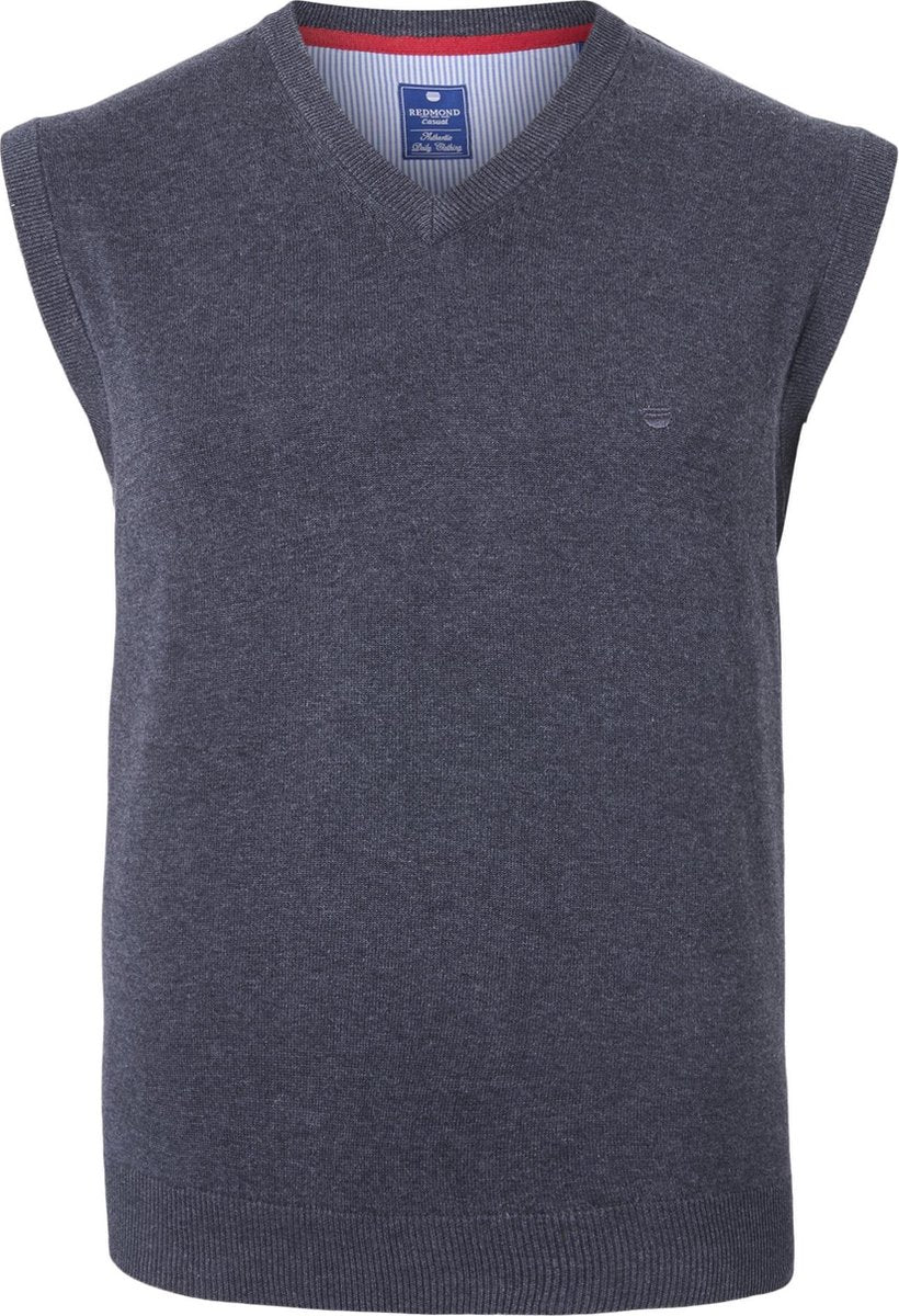 Redmond heren spencer katoen - V-hals - antraciet -  Maat XXXL