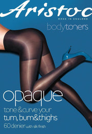 60D. Opaque Tum Bum and Tigh toner zwarte Panty XLarge