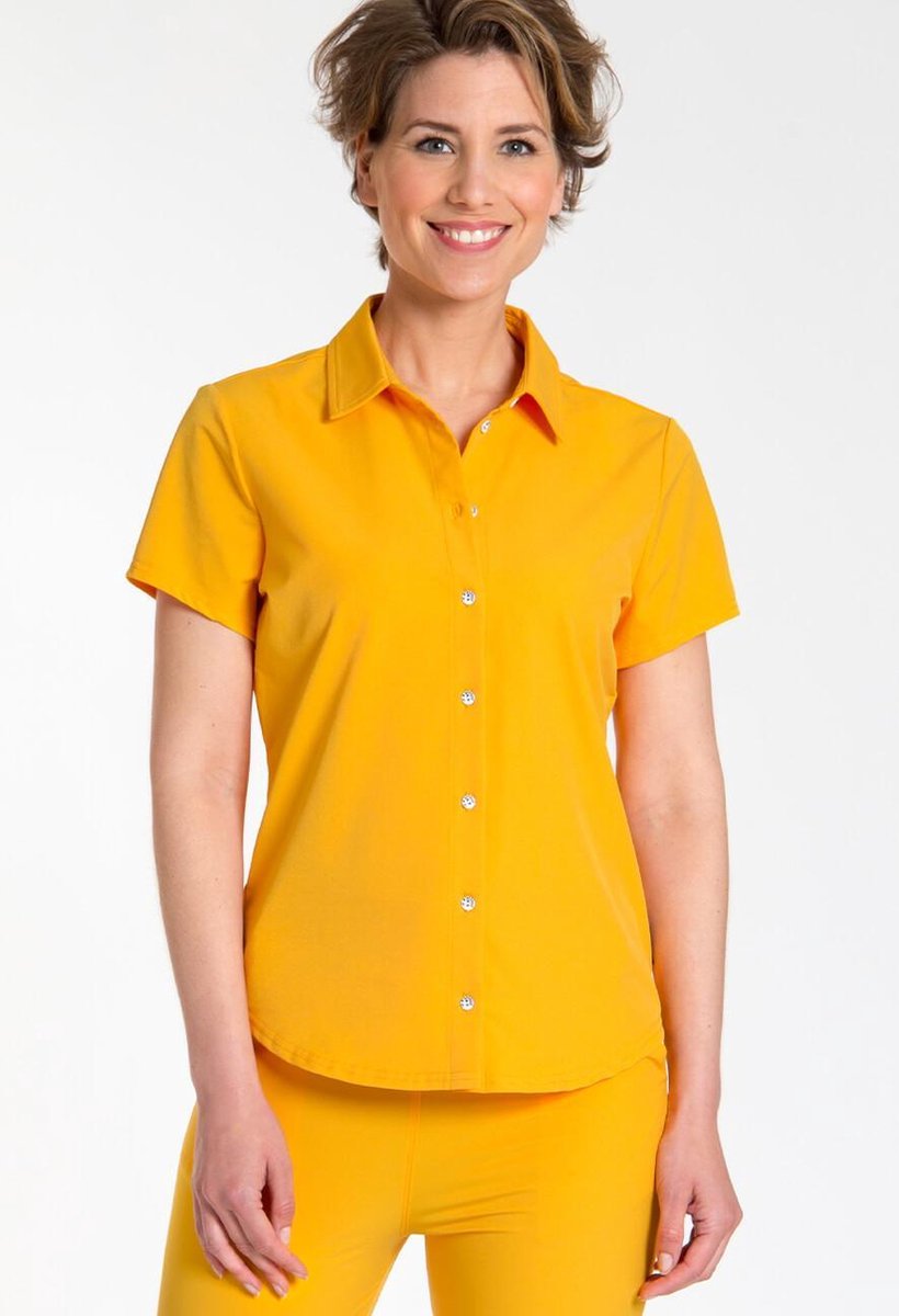 Gele Blouse van Je m'appelle - Dames - Travelstof - Maat 2XL - 6 maten beschikbaar