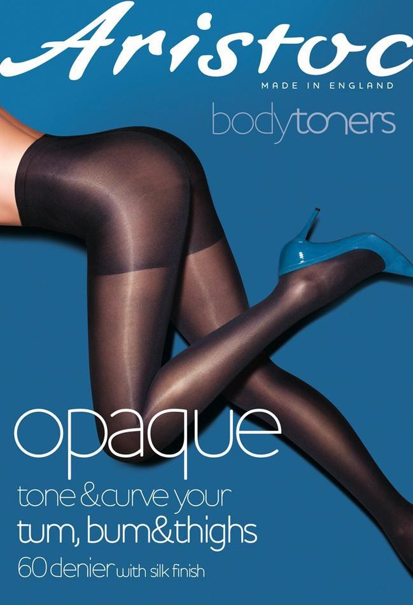 60Denier Opaque Tum Bum and Tigh toner zwarte Panty small/medium