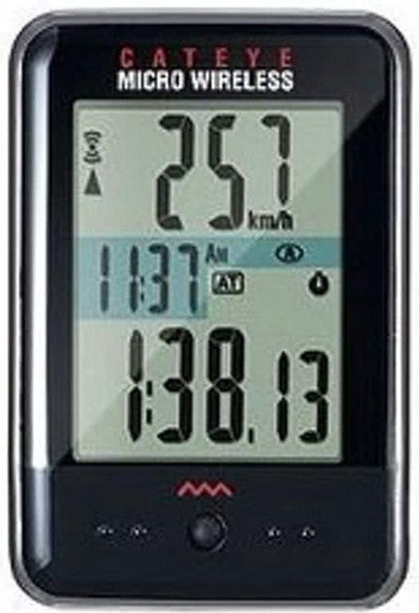 Cateye CC-MC200W Micro Wireless - Fietscomputer - Draadloos - Zwart / Zilver