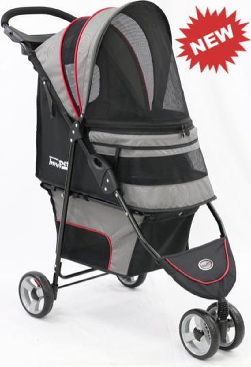 Innopet hondenbuggy Avenue Grey Red (tijdelijk inclusief regenhoes) -  - 80001956