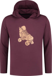 Collect The Label - Roller Skate Zomer Hoodie - Bordeaux Rood - Unisex - L