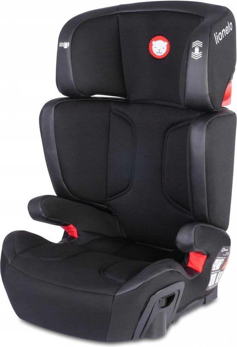 Lionelo Hugo autostoeltje - Isofix - 15-36kg  - Zwart met leer accent