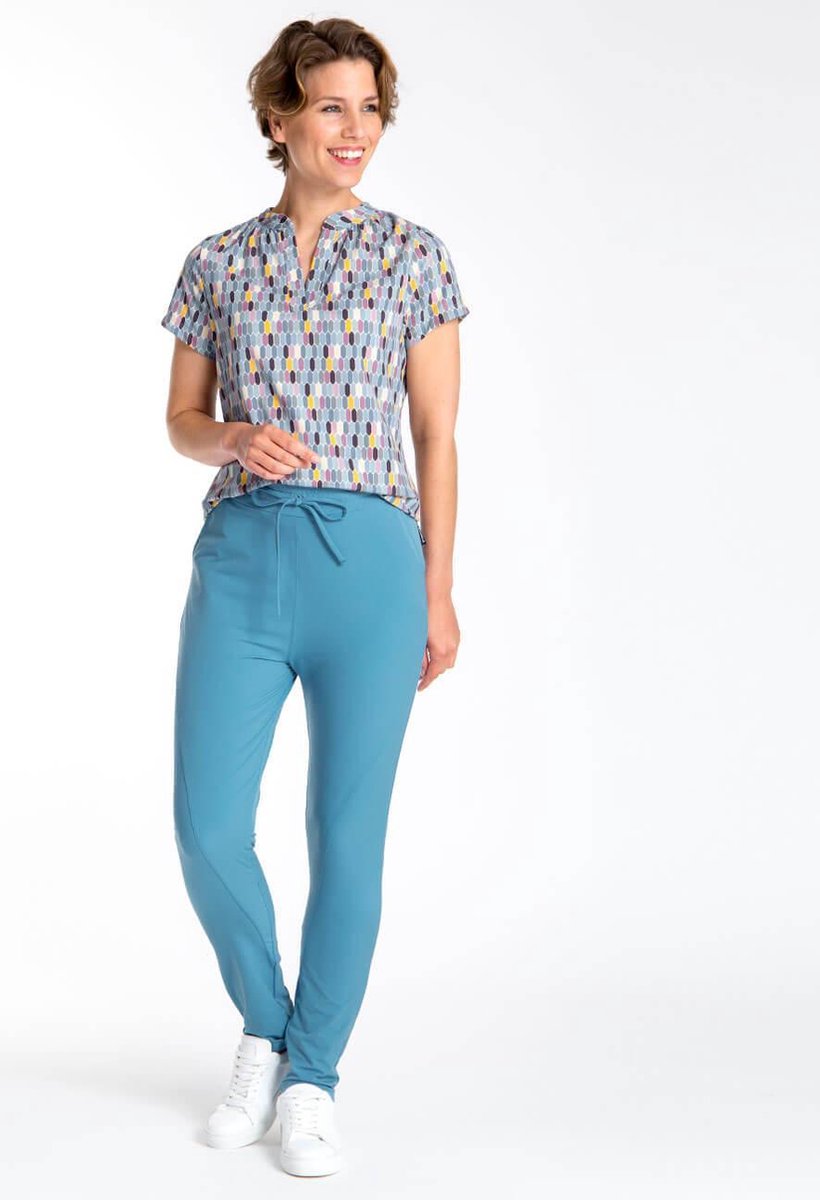 Blauwe Broek/Pantalon van Je m'appelle - Dames - Travelstof - Maat XL - 6 maten beschikbaar