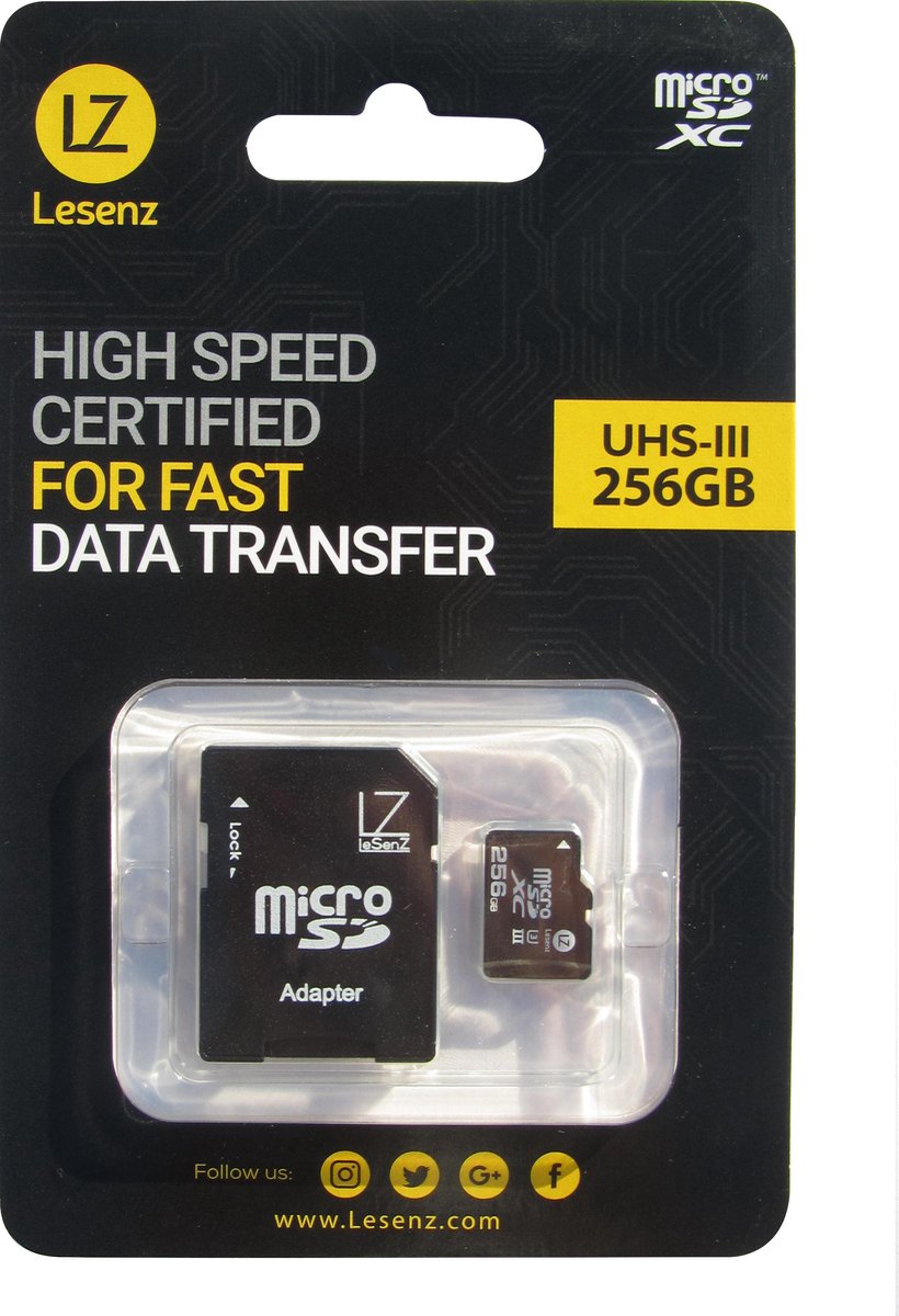 LeSenz Micro SD 256gb Ultra High Speed III