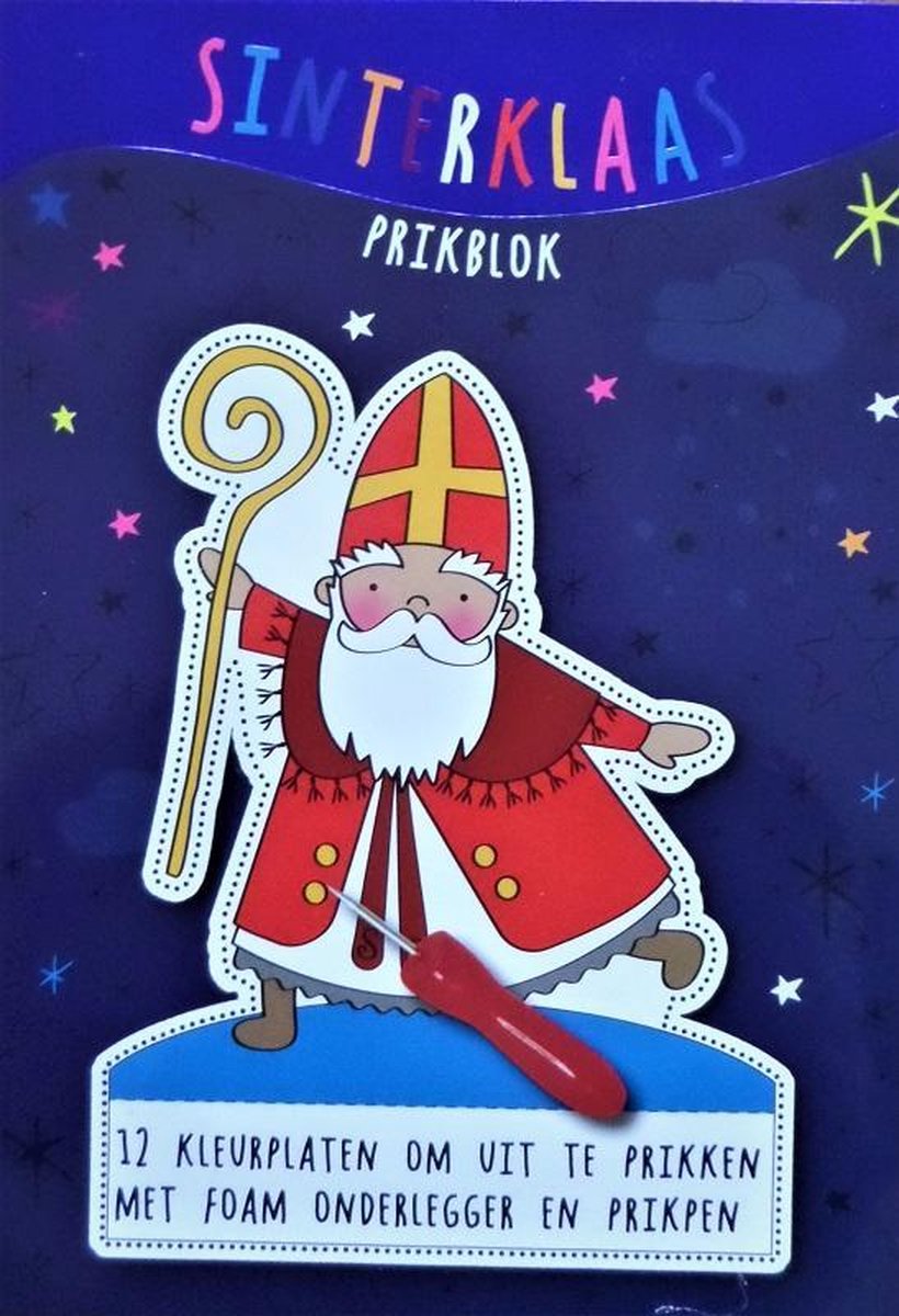 Prikblok sinterklaas met prikpen en mat